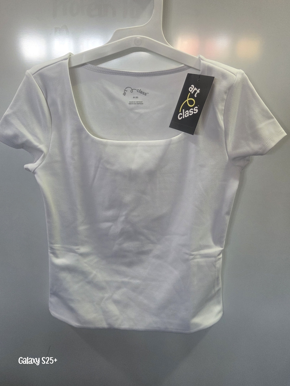 Art Class Girls Size 8 White Square Neck Fitted Top NWT
